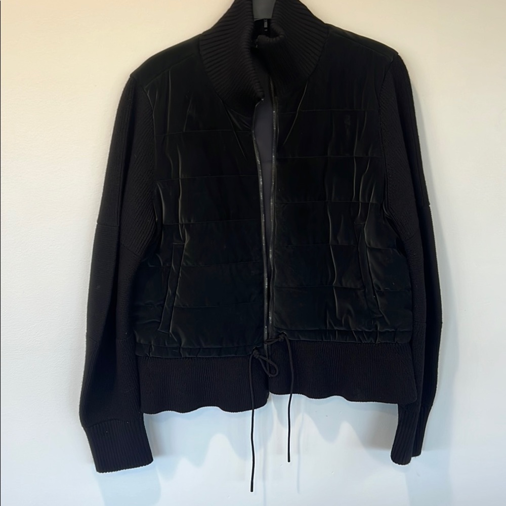 Black Quilted Zip-Up Jacket